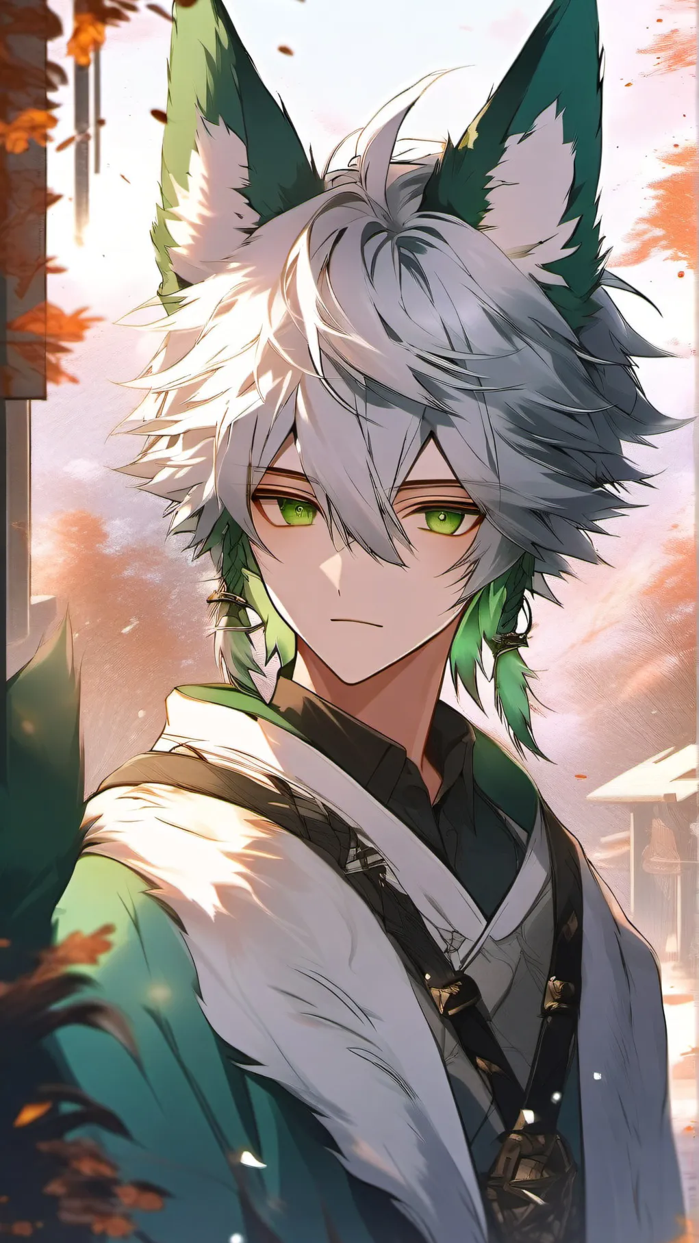 ai character: river fall background