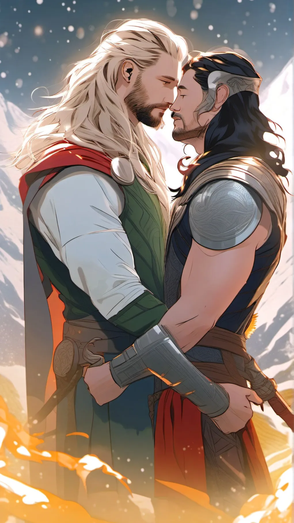 ai character: thor and loki dads background