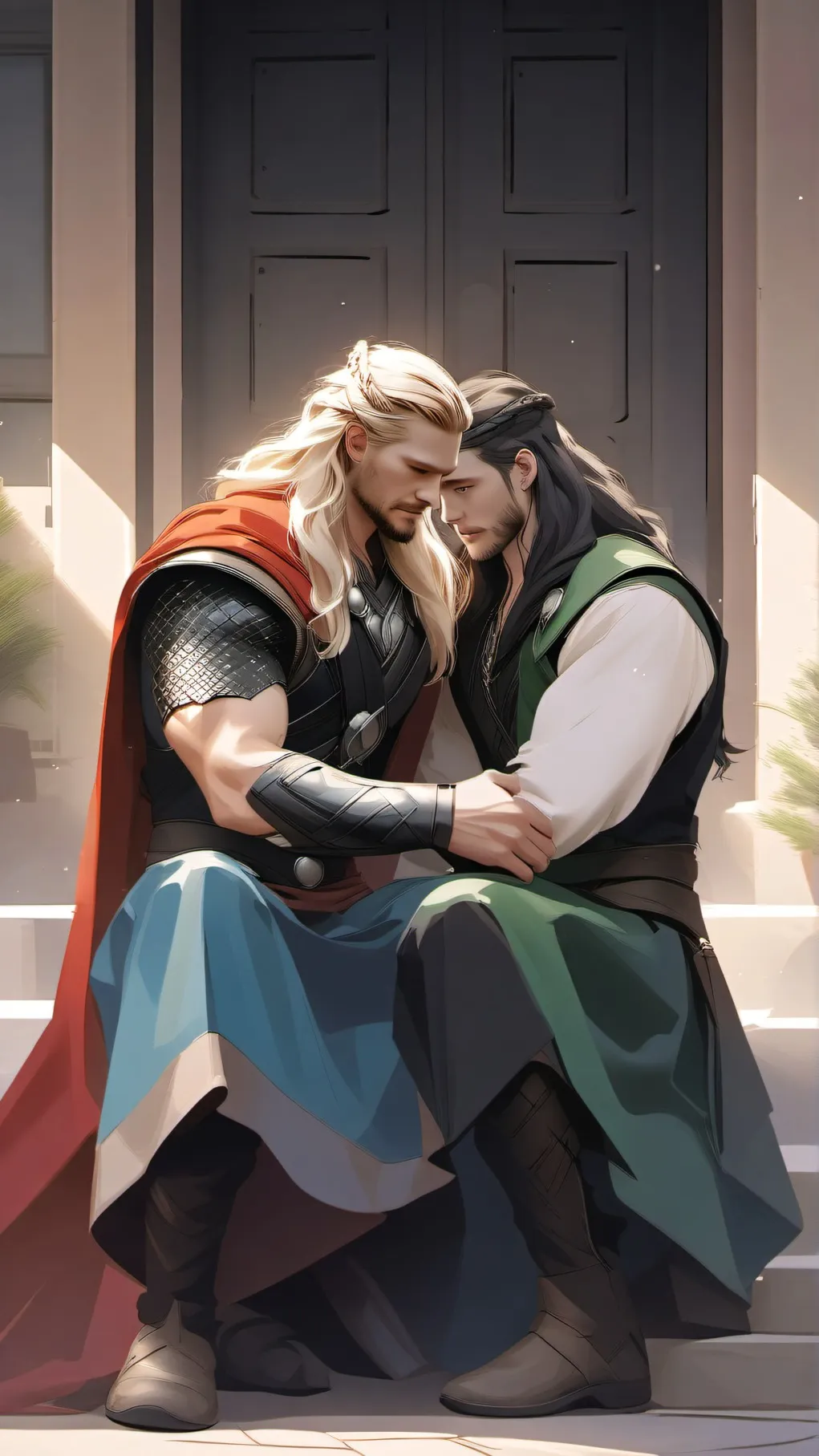 ai character: thor and loki preg background