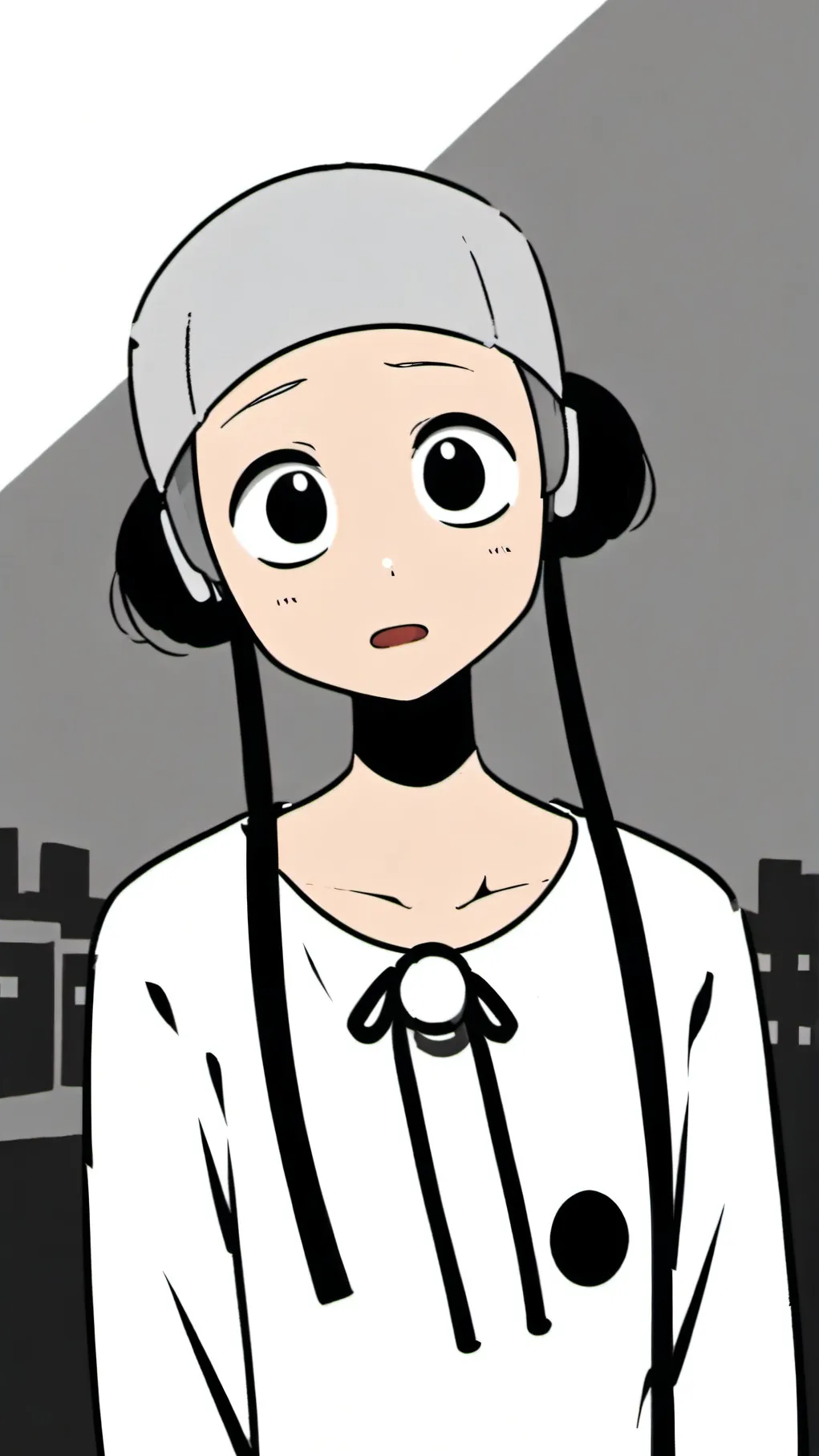 ai character: Sprunki Hate Gray background