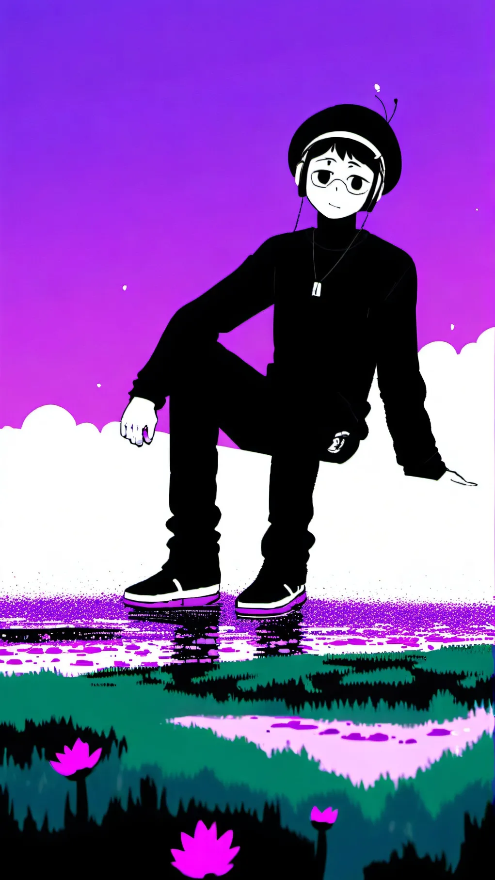 ai character: sprunki hate durpl background