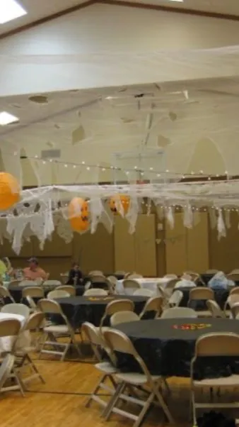 ai character: church Halloween  background