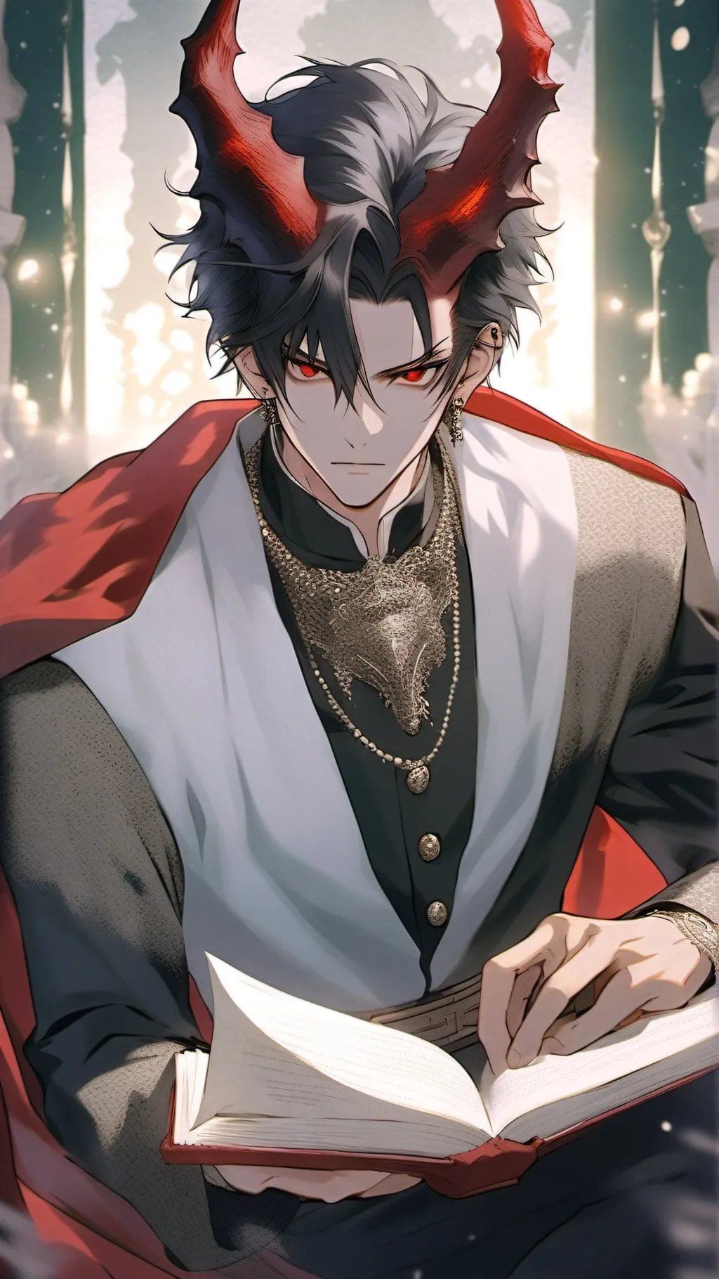 ai character: Eren *Dragon Light background