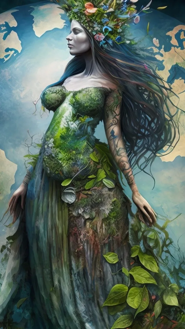 ai character: Gaia or Gaea background