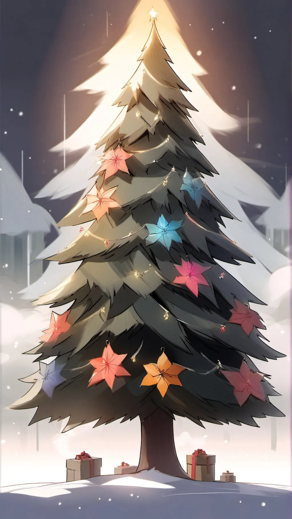 ai character: dandys Christmas  background