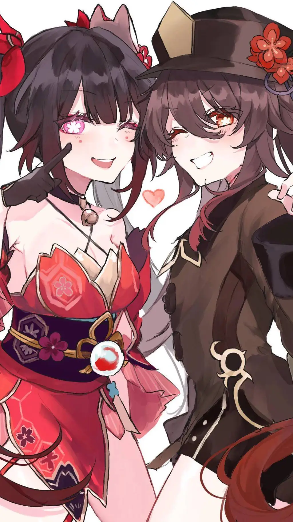 ai character: Hu Tao and Sparkle background