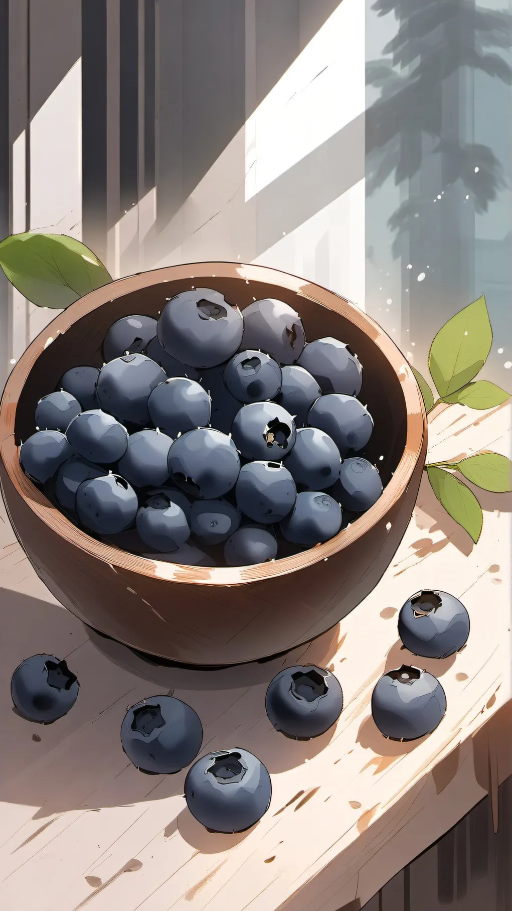 ai character: Blueberry fruit background