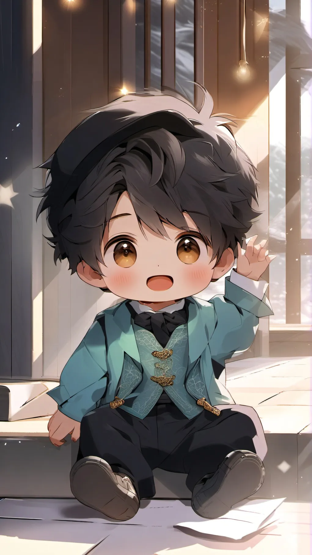ai character: ur a baby hallowen background