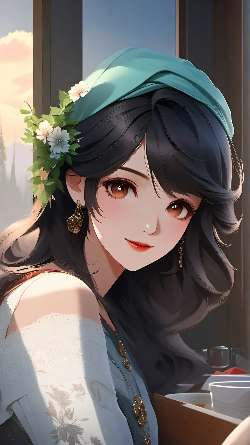ai character: wife baby background