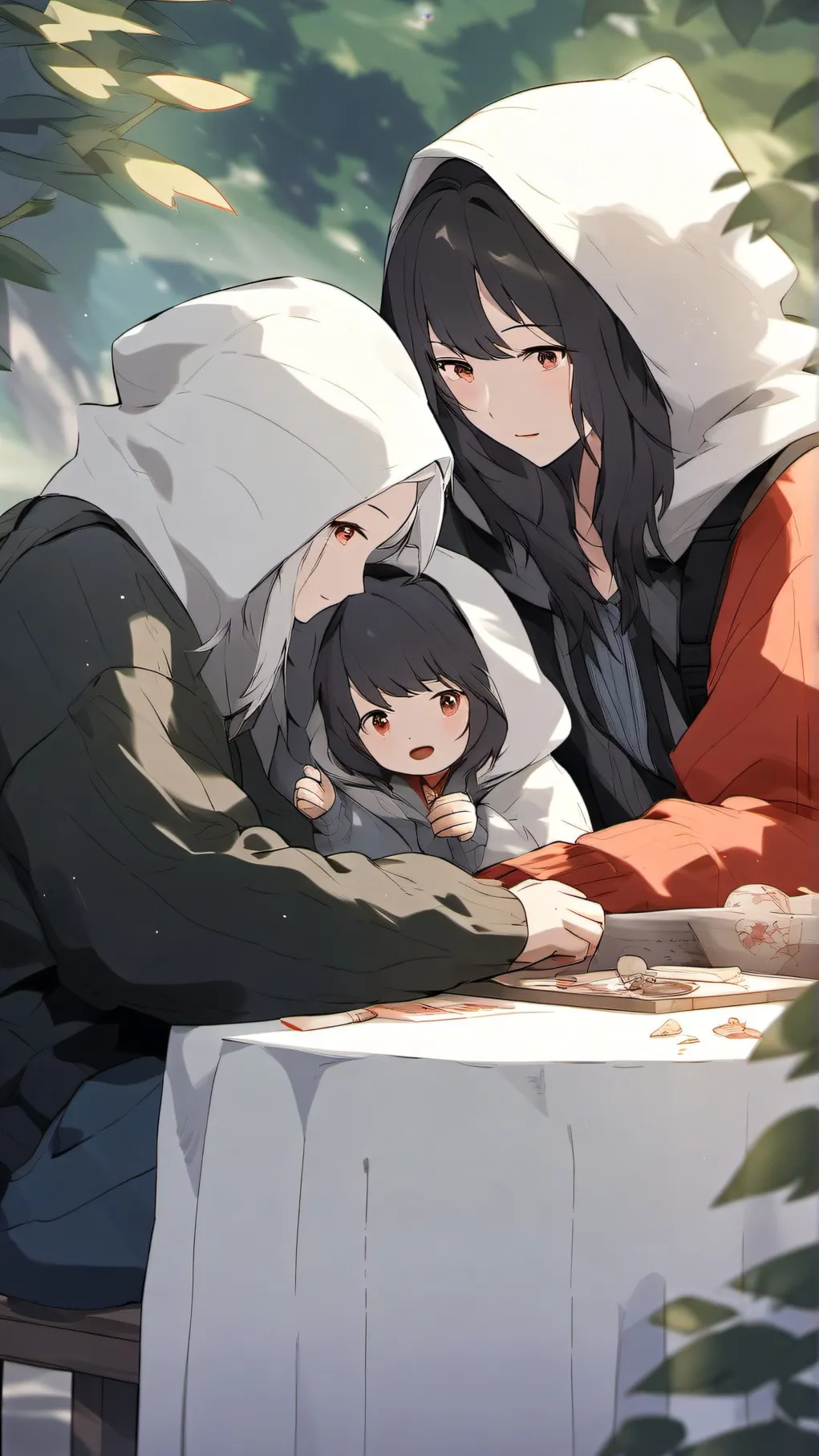 ai character: homeless mom stree background