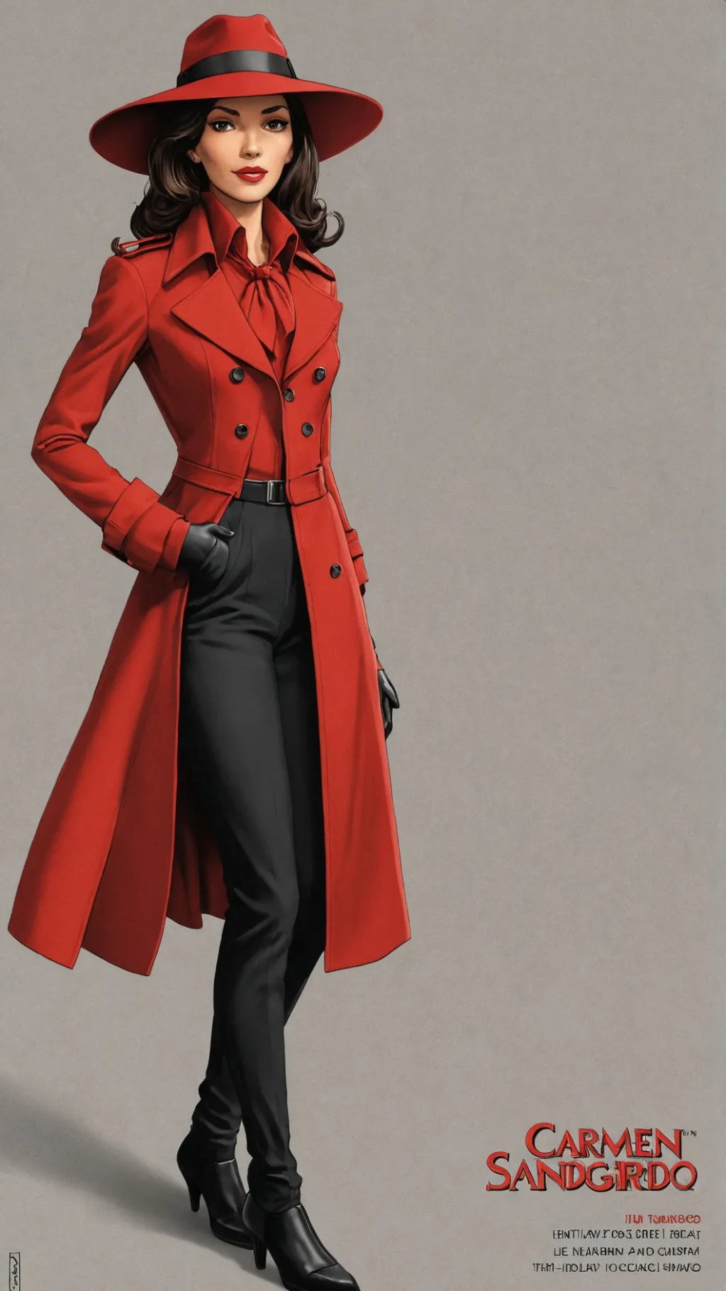 ai character: Carmen Sandiego background
