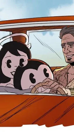 ai character: BATIM road trip background