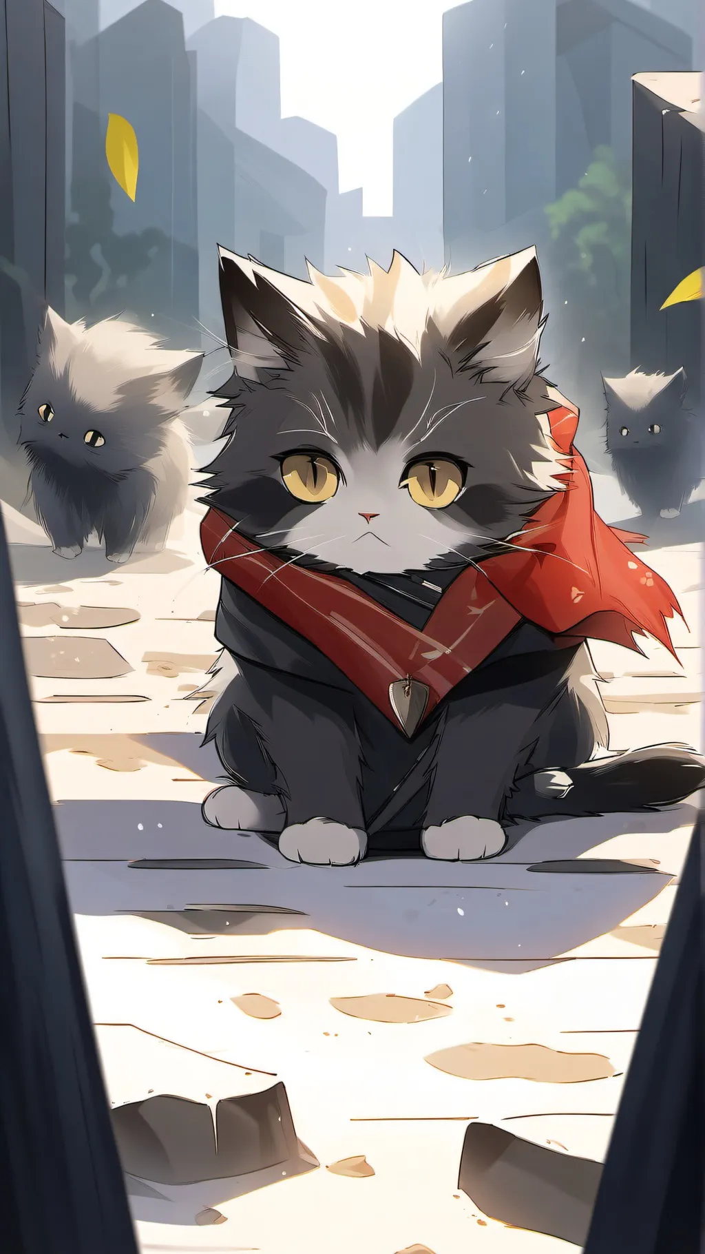 ai character: Sad cat (me) background