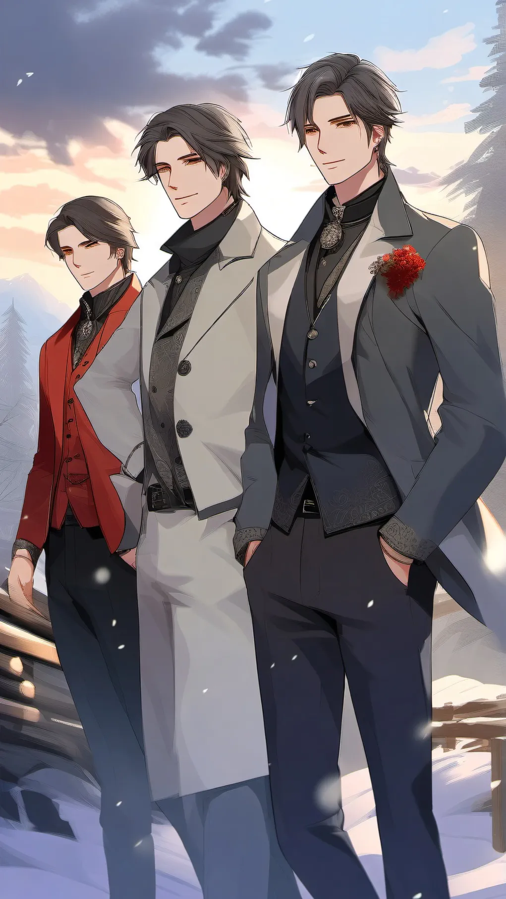 ai character: 3 Russian Husbands background