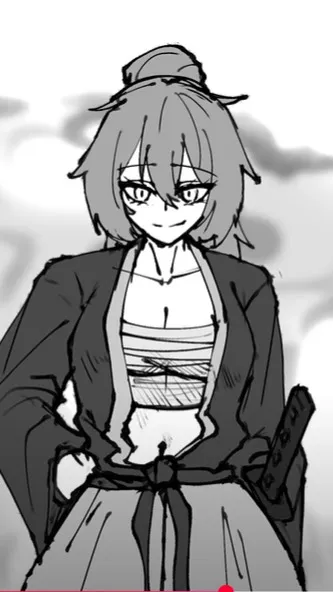ai character: samurai girl fight background