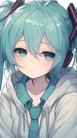 ai character: Tired Miku background