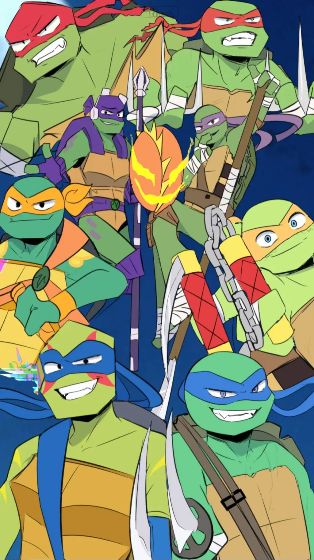 ai character: ROTTMNT aftermath background