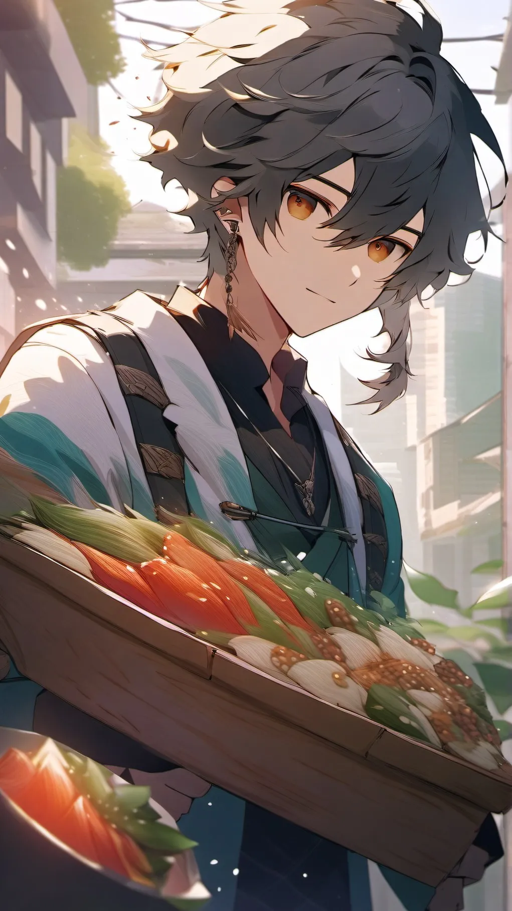ai character: food background