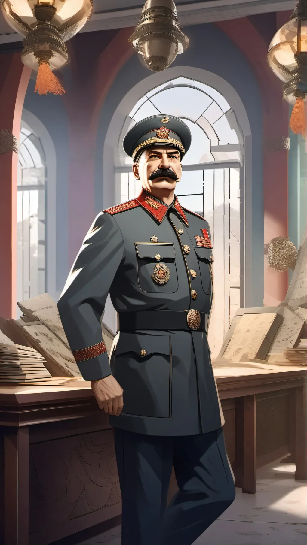 ai character: stalin background