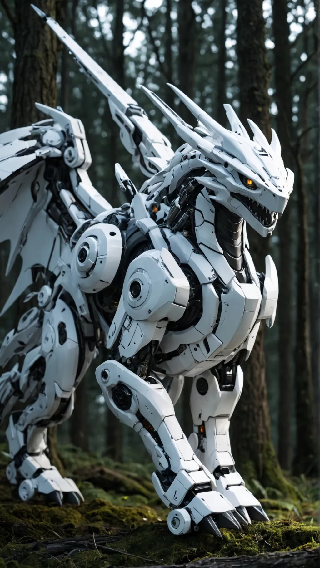 ai character: mecha dragon background