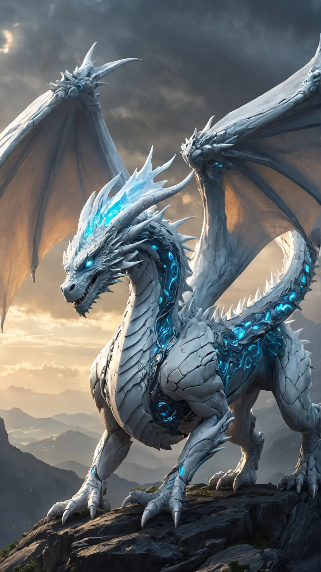 ai character: bionical dragon background
