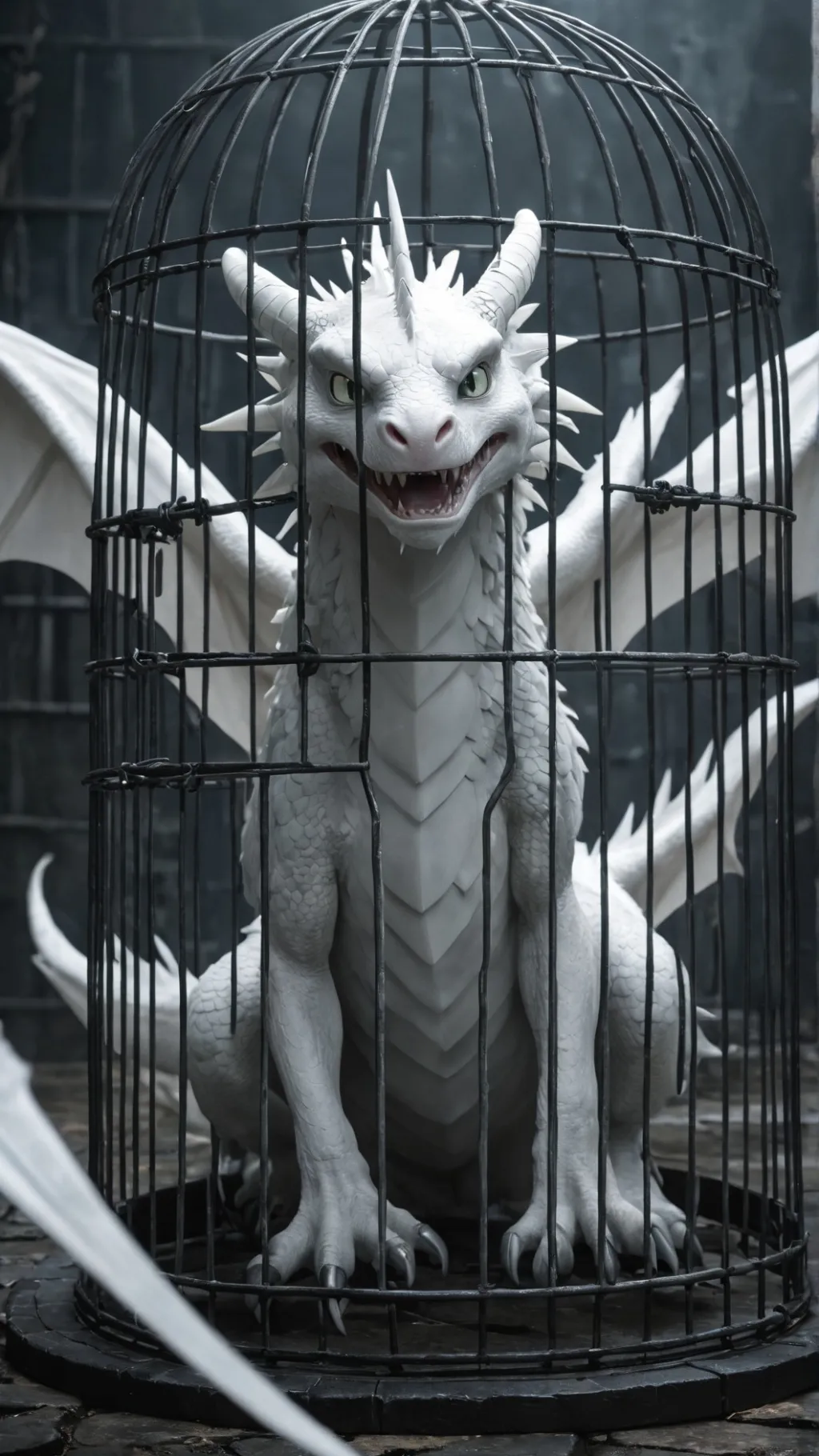 ai character: captured dragon background