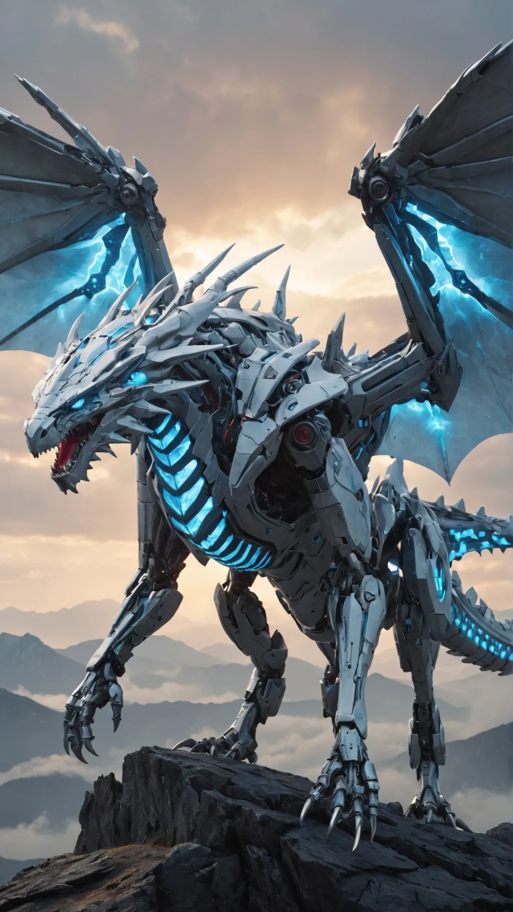 ai character: mecha dragon background