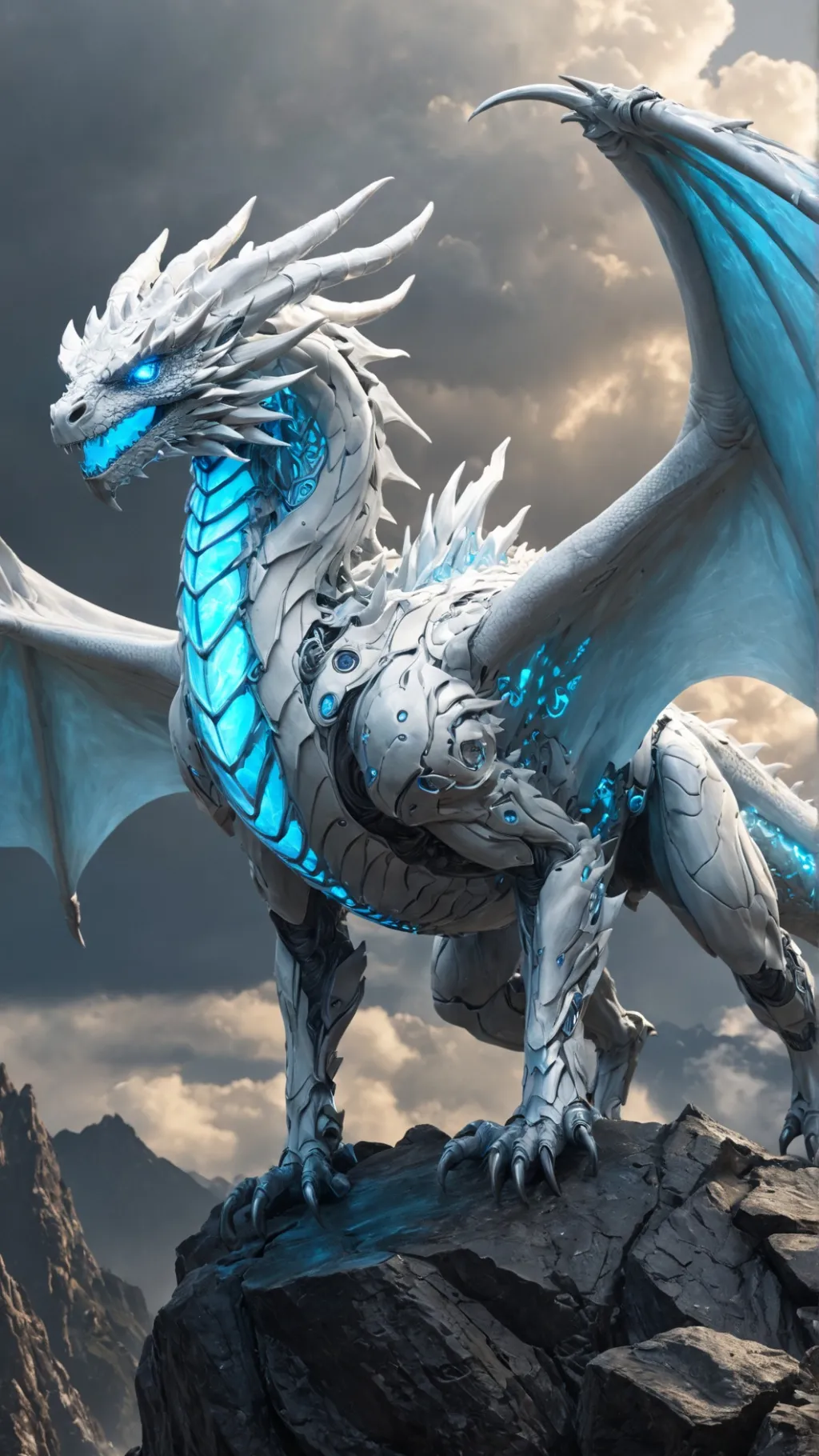 ai character: techno dragon background