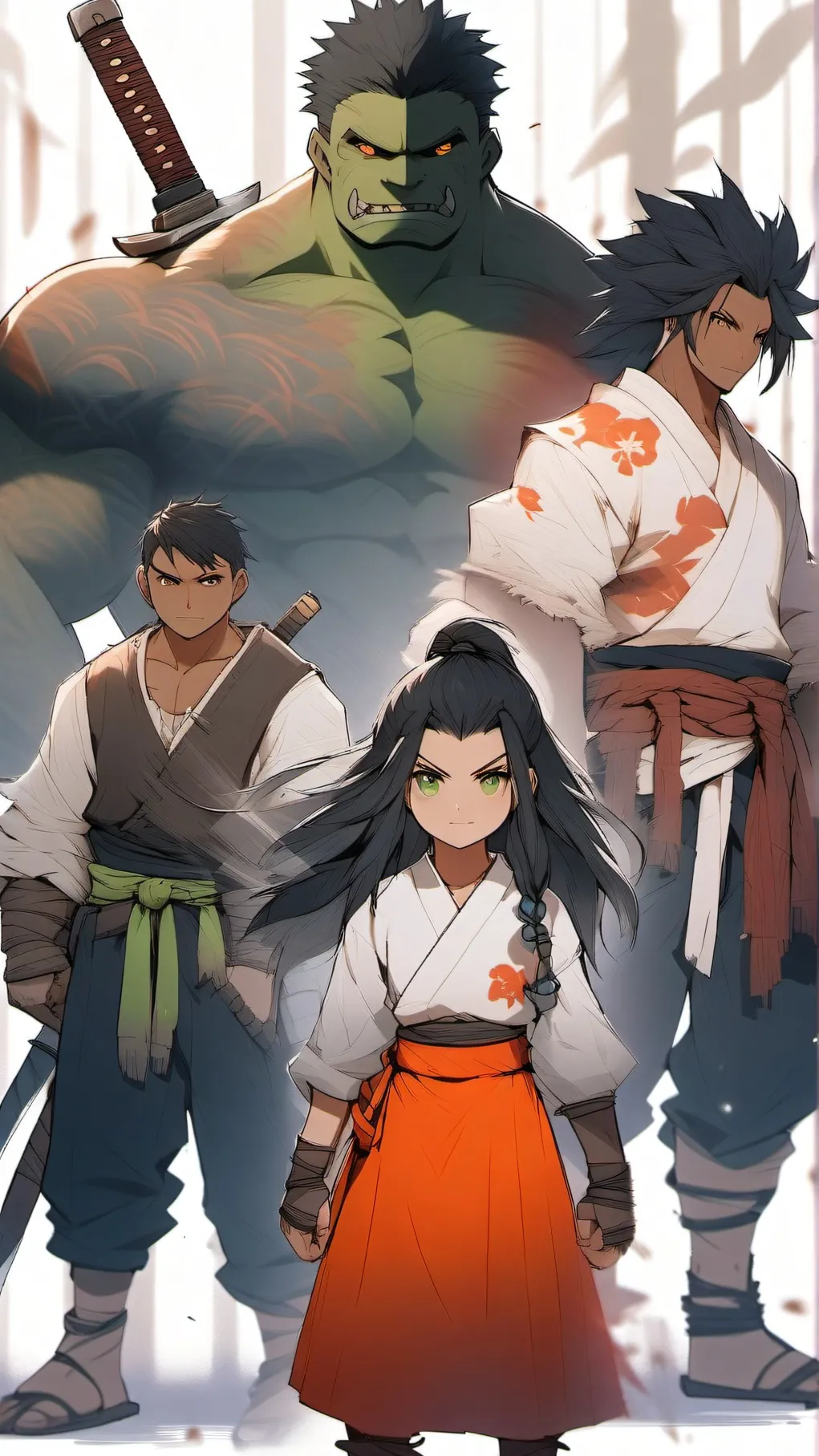 ai character: main hero group background