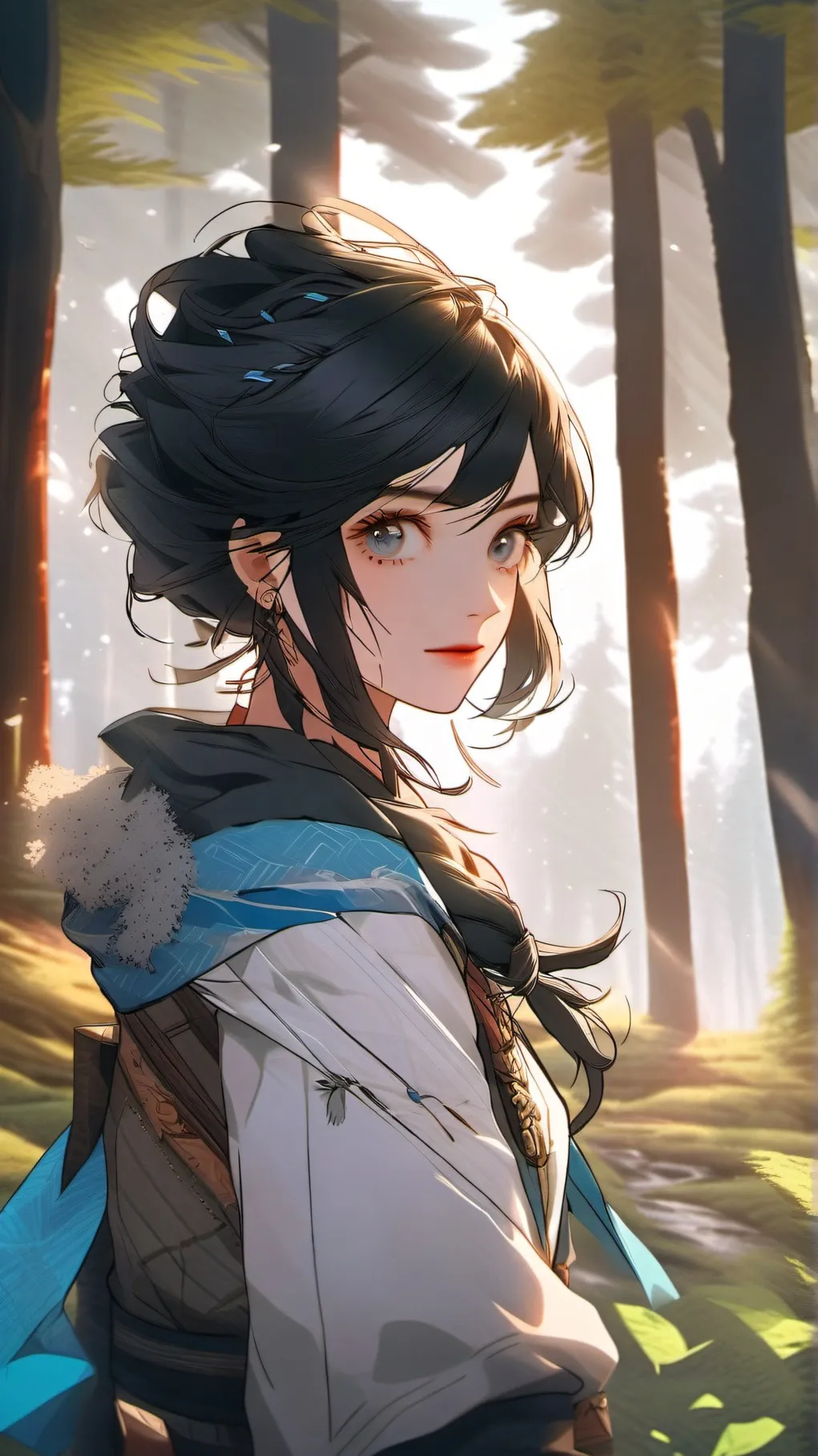 ai character: rain background