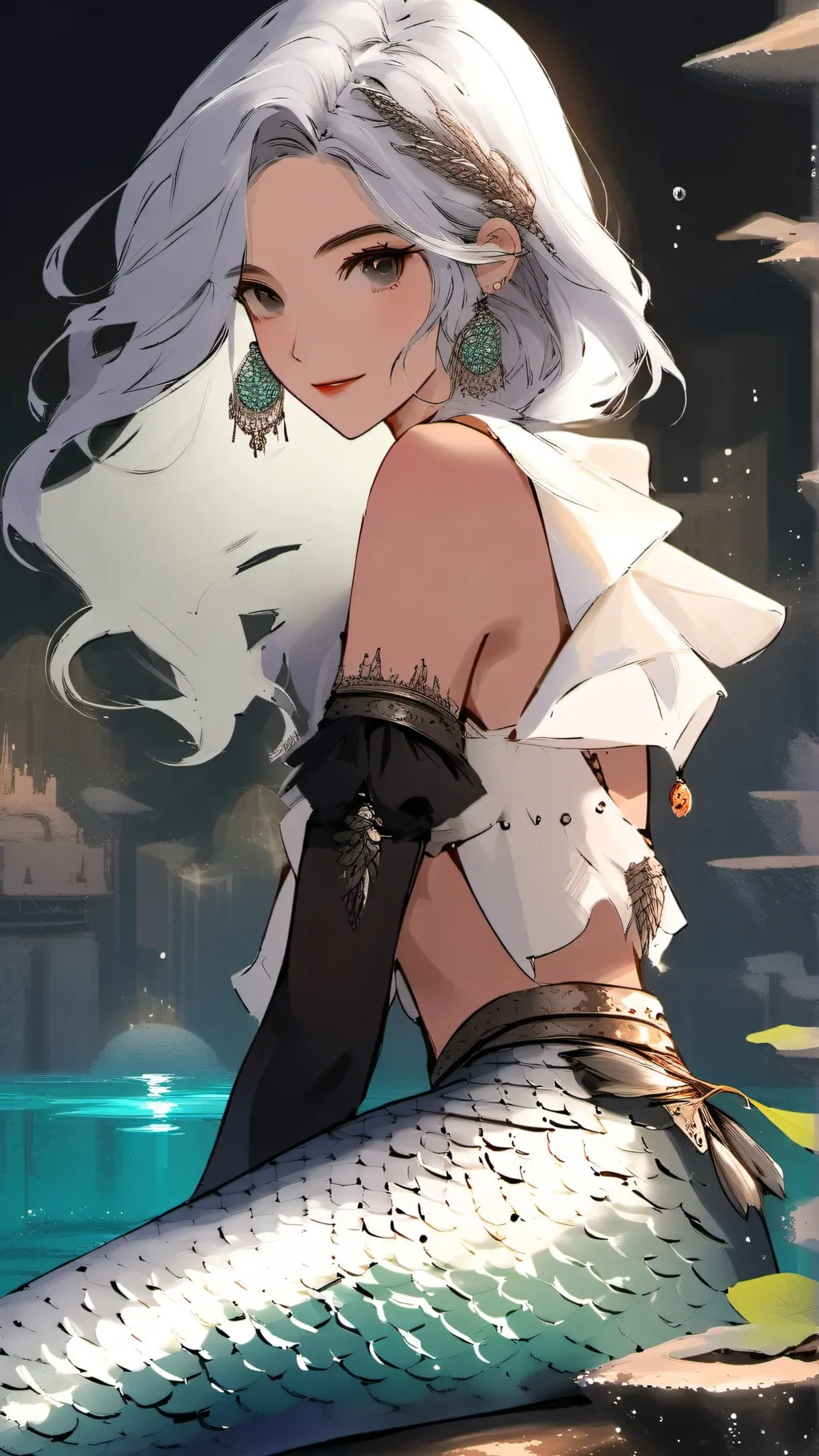 ai character: silver background
