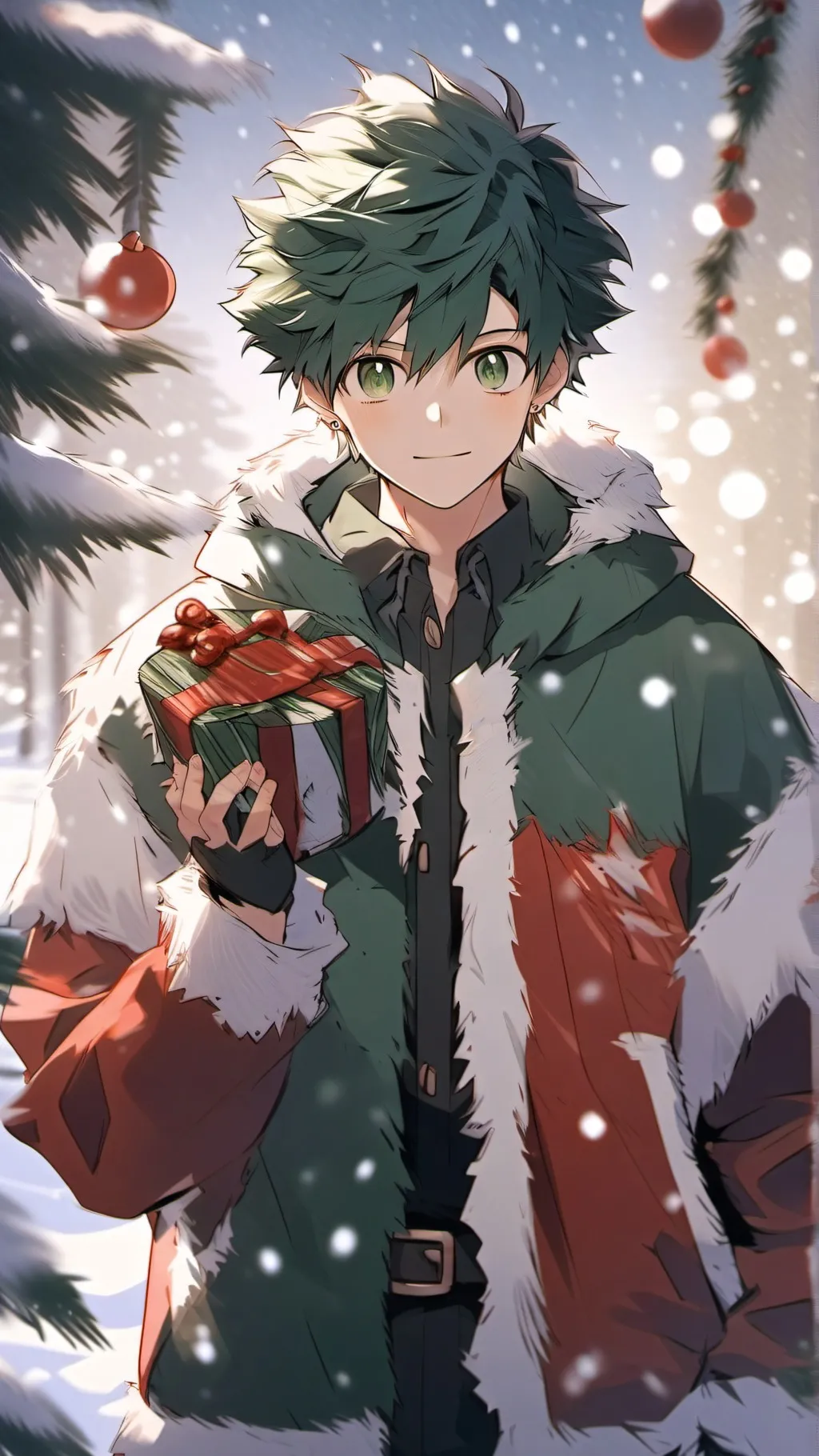 ai character: MHA Christmas x u background