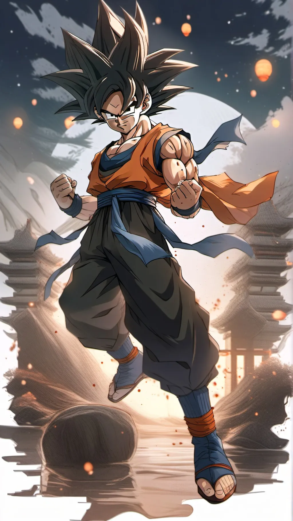 ai character: DBZ new years background