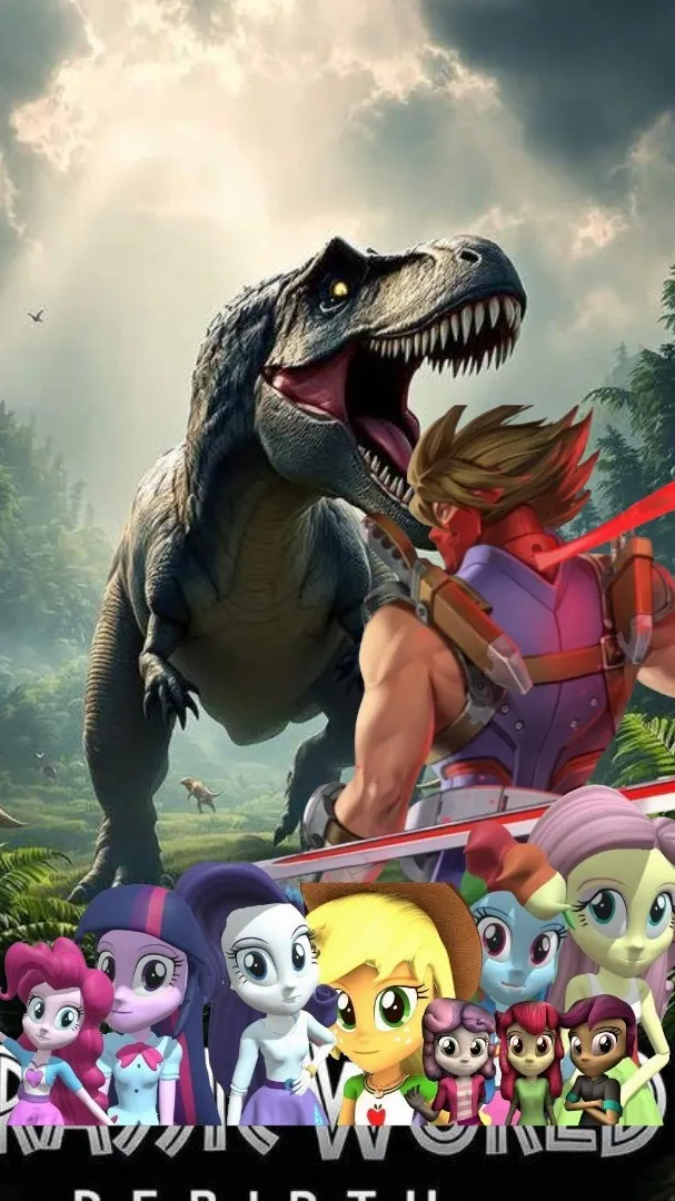 ai character: MLP&JURASSIC ISLA2 background