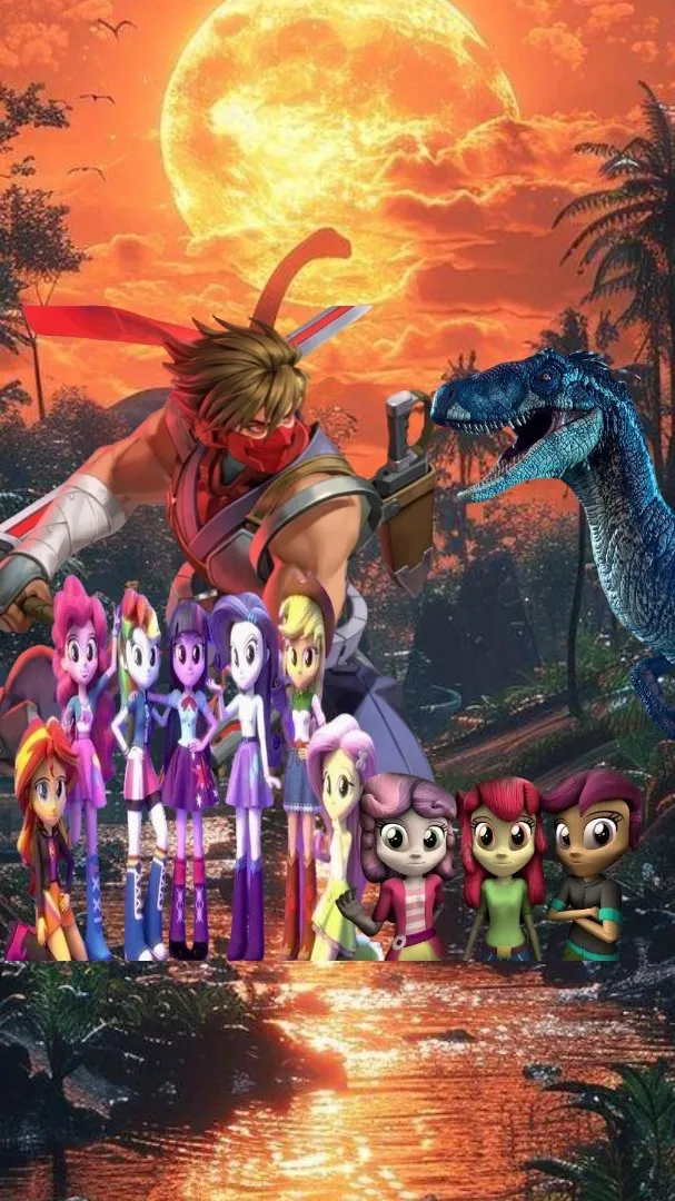 ai character: MLP&JURASSICWORLDR background