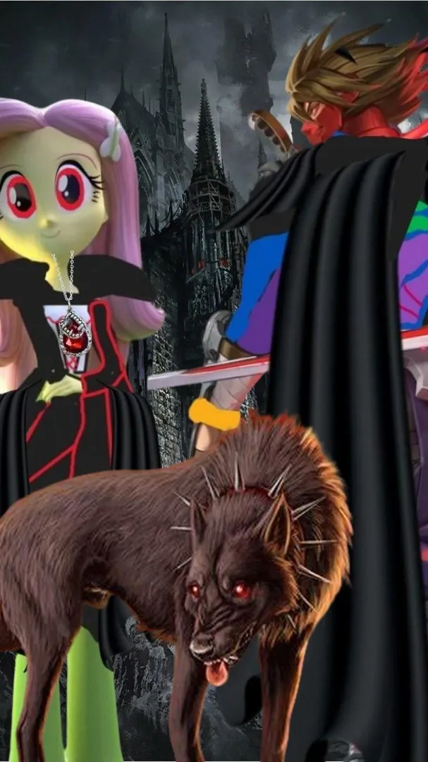 ai character: VAMPIRE FLUTTERSHY background