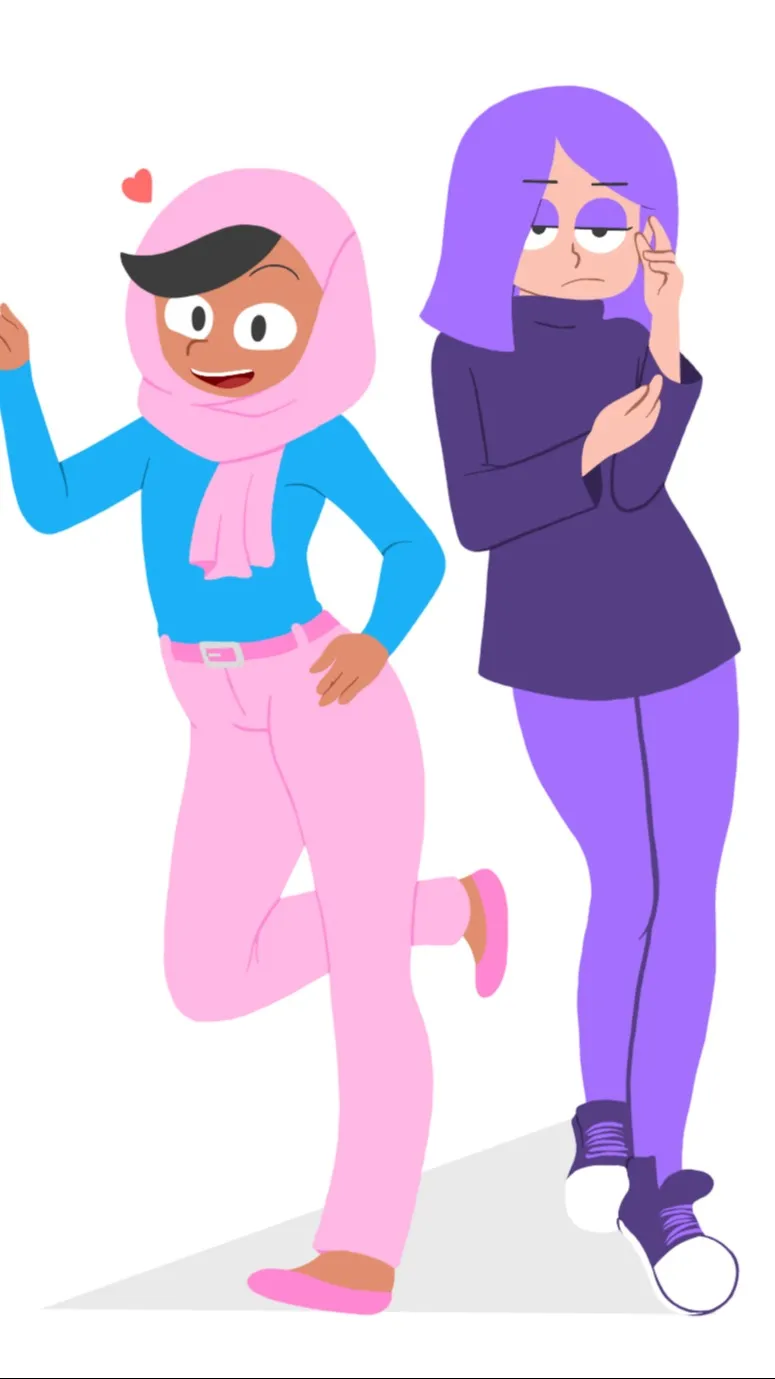 ai character: Zari y Lily background