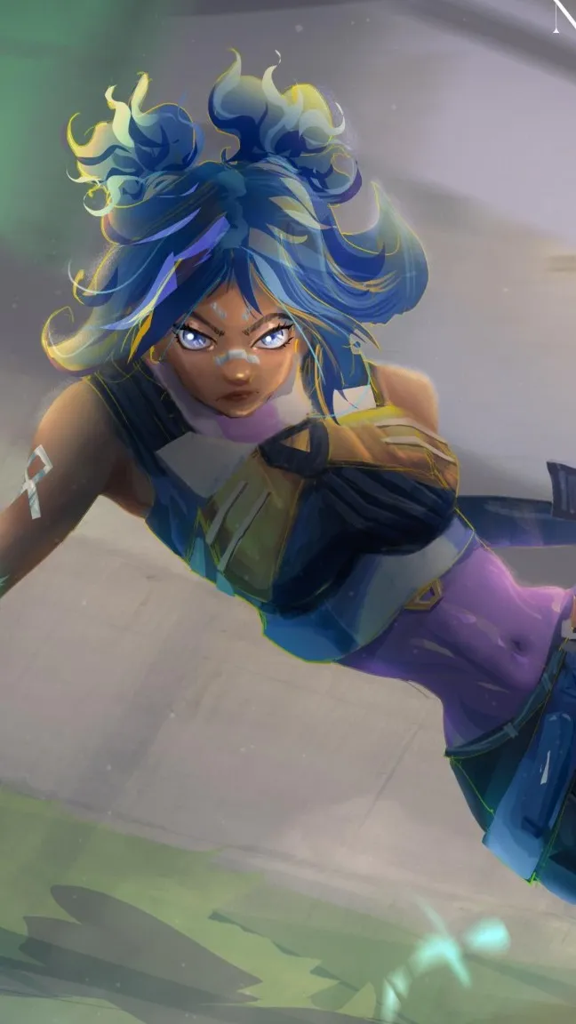 ai character: neon background