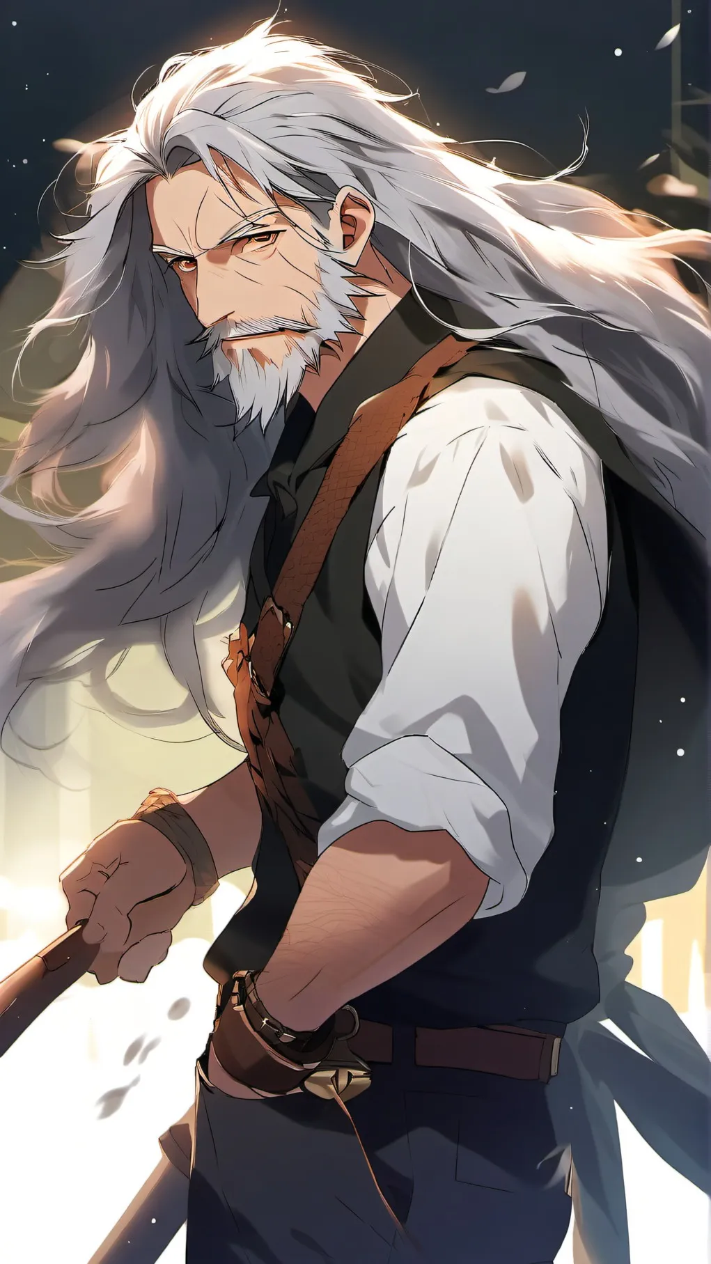 ai character: srebrny brek background