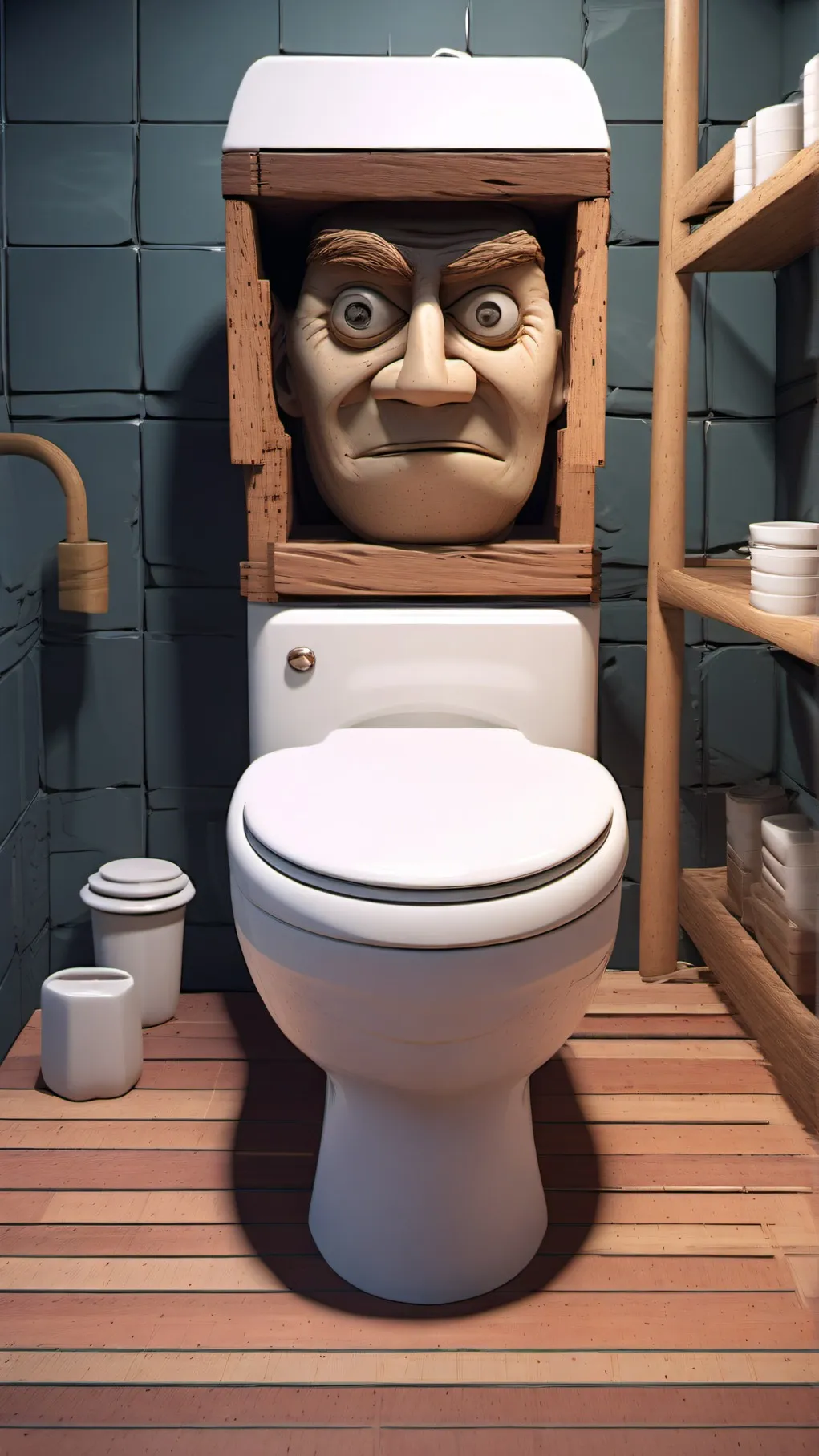 ai character: skibidi toilet  background