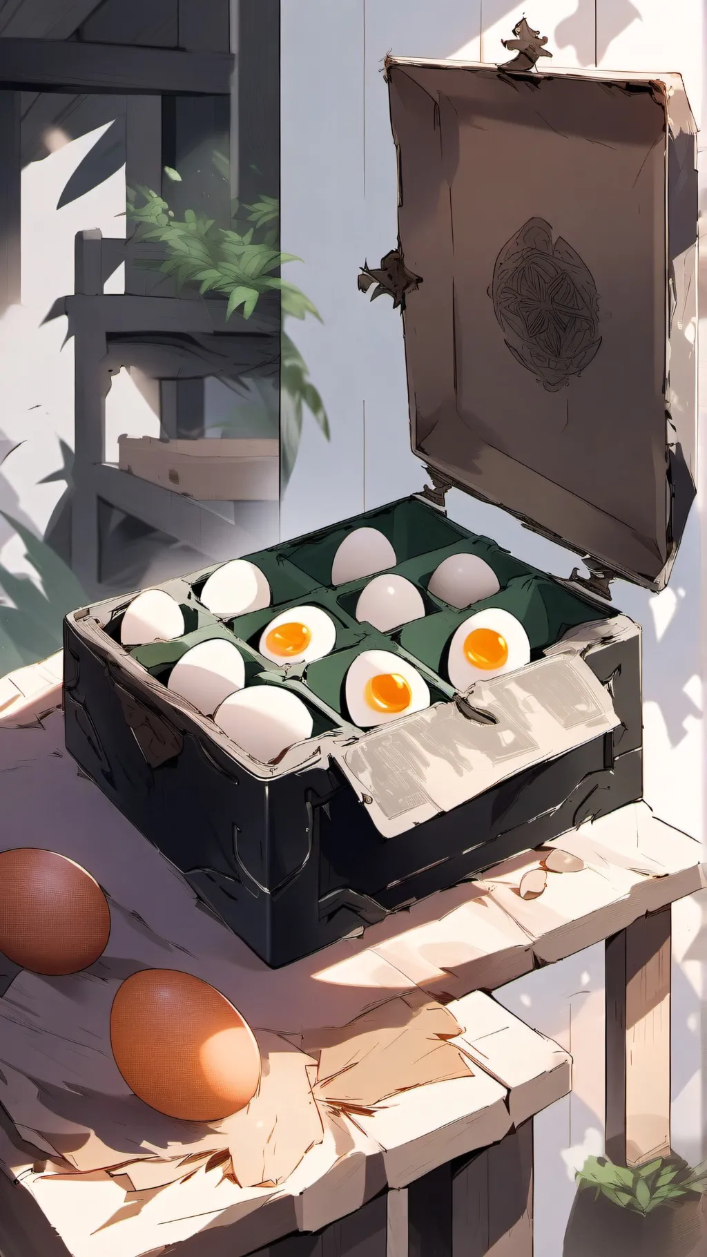 ai character: EGG background