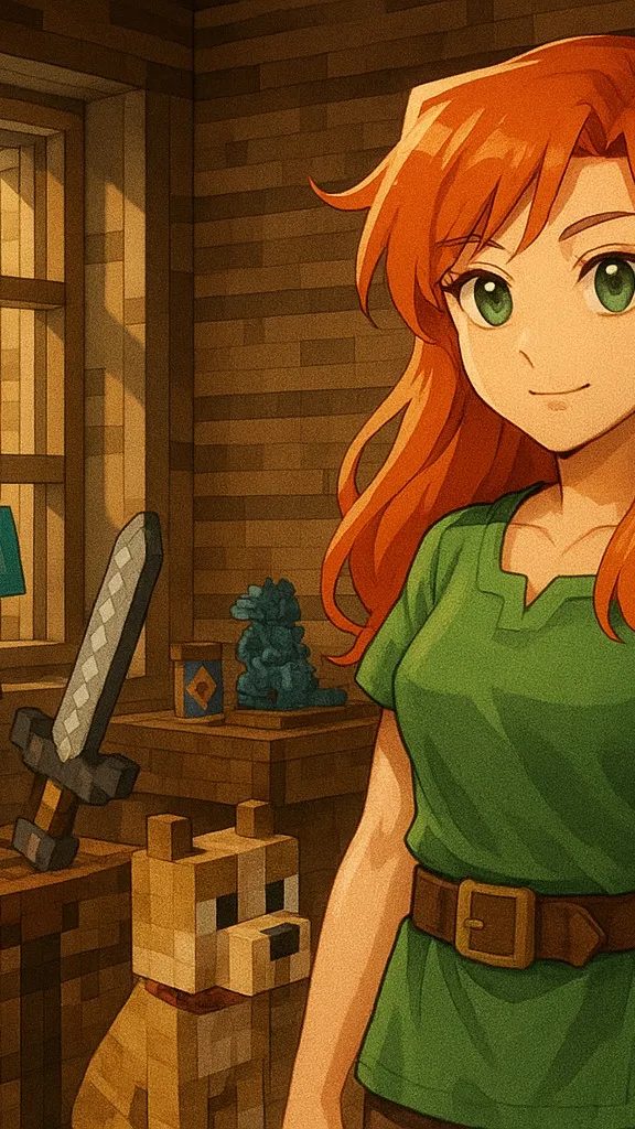ai character: alex. de minecraft background