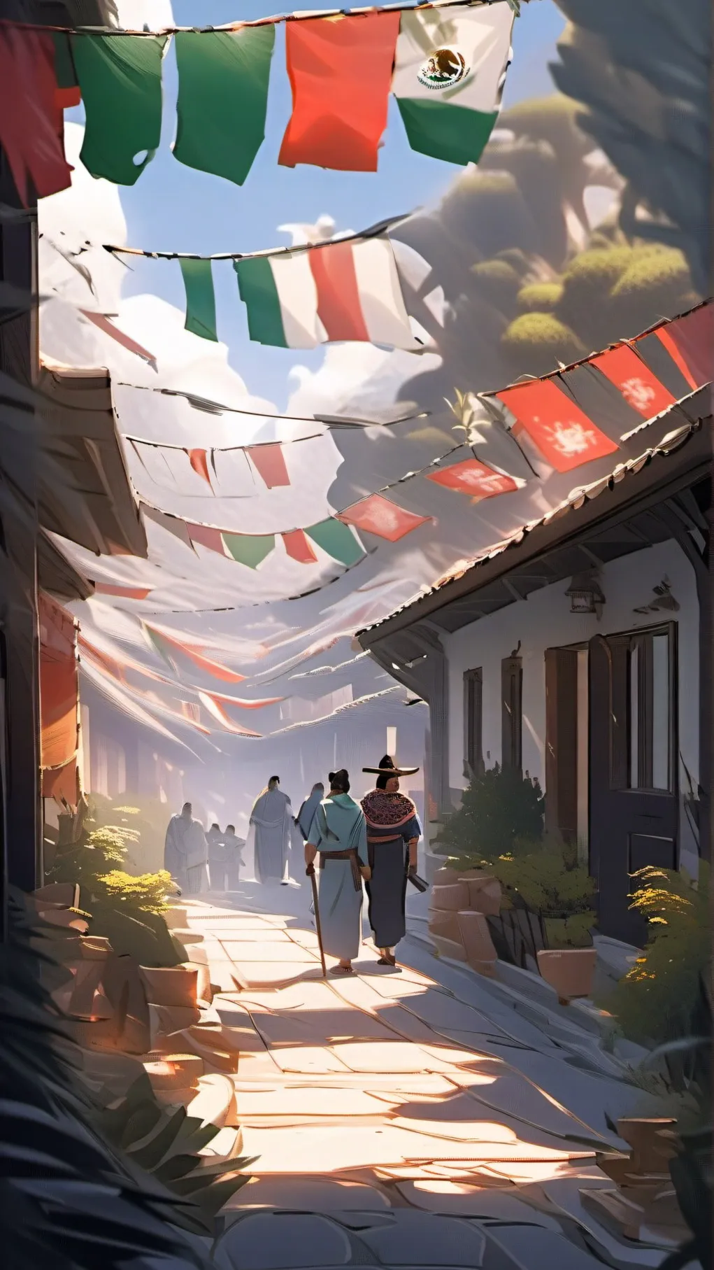 ai character: funky town mexico background