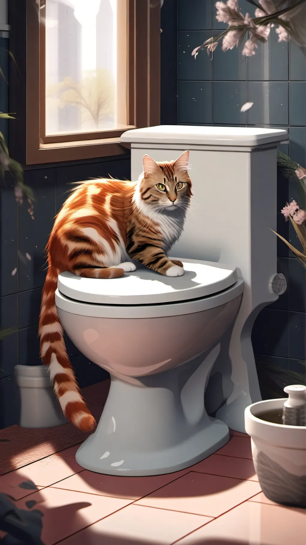 ai character: cat toilet titan background