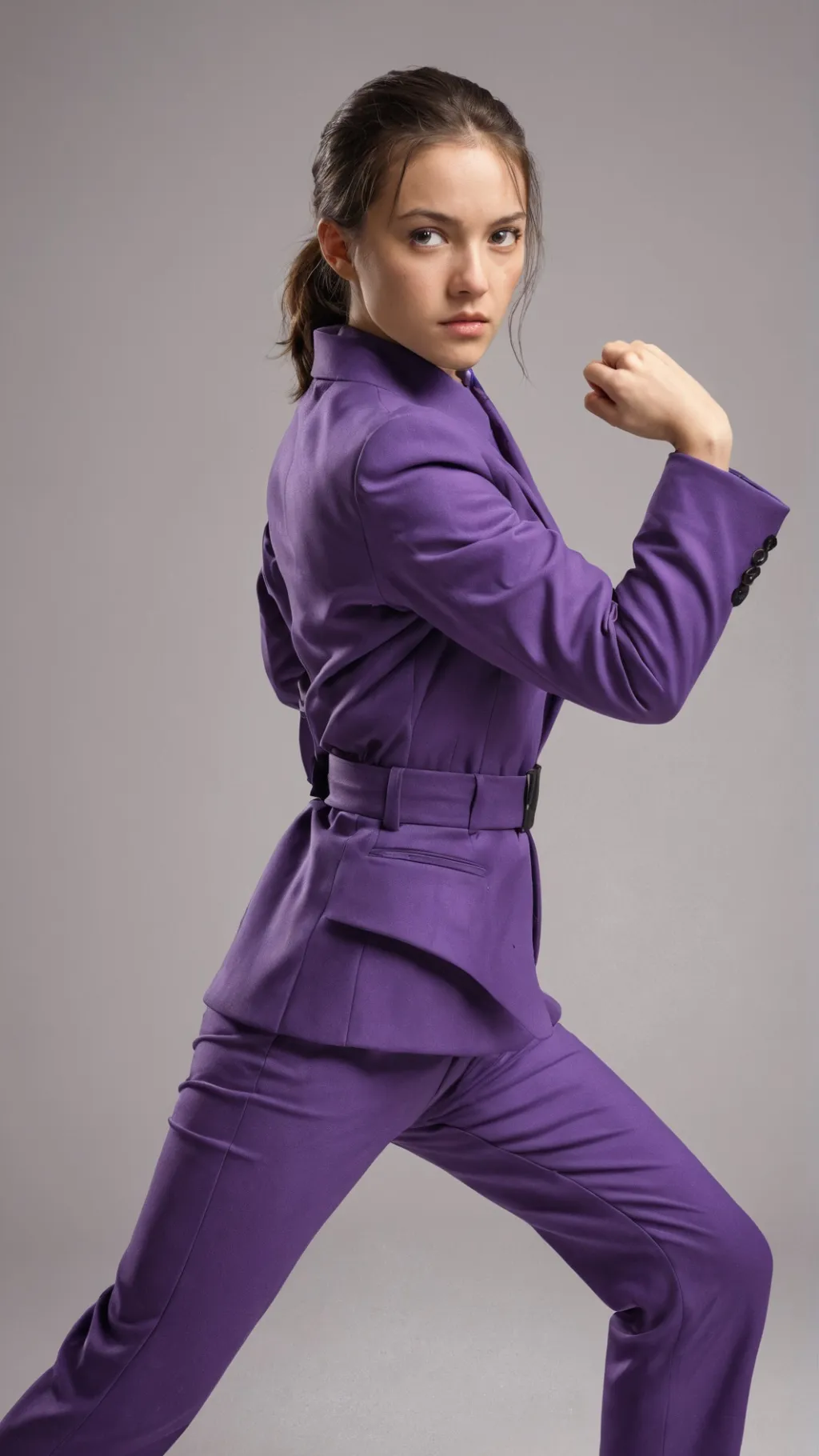 ai character: Purple sock girl background