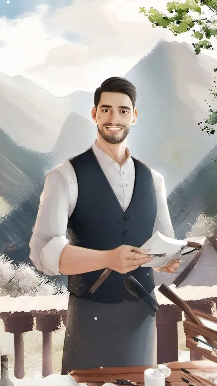 ai character: Painter background