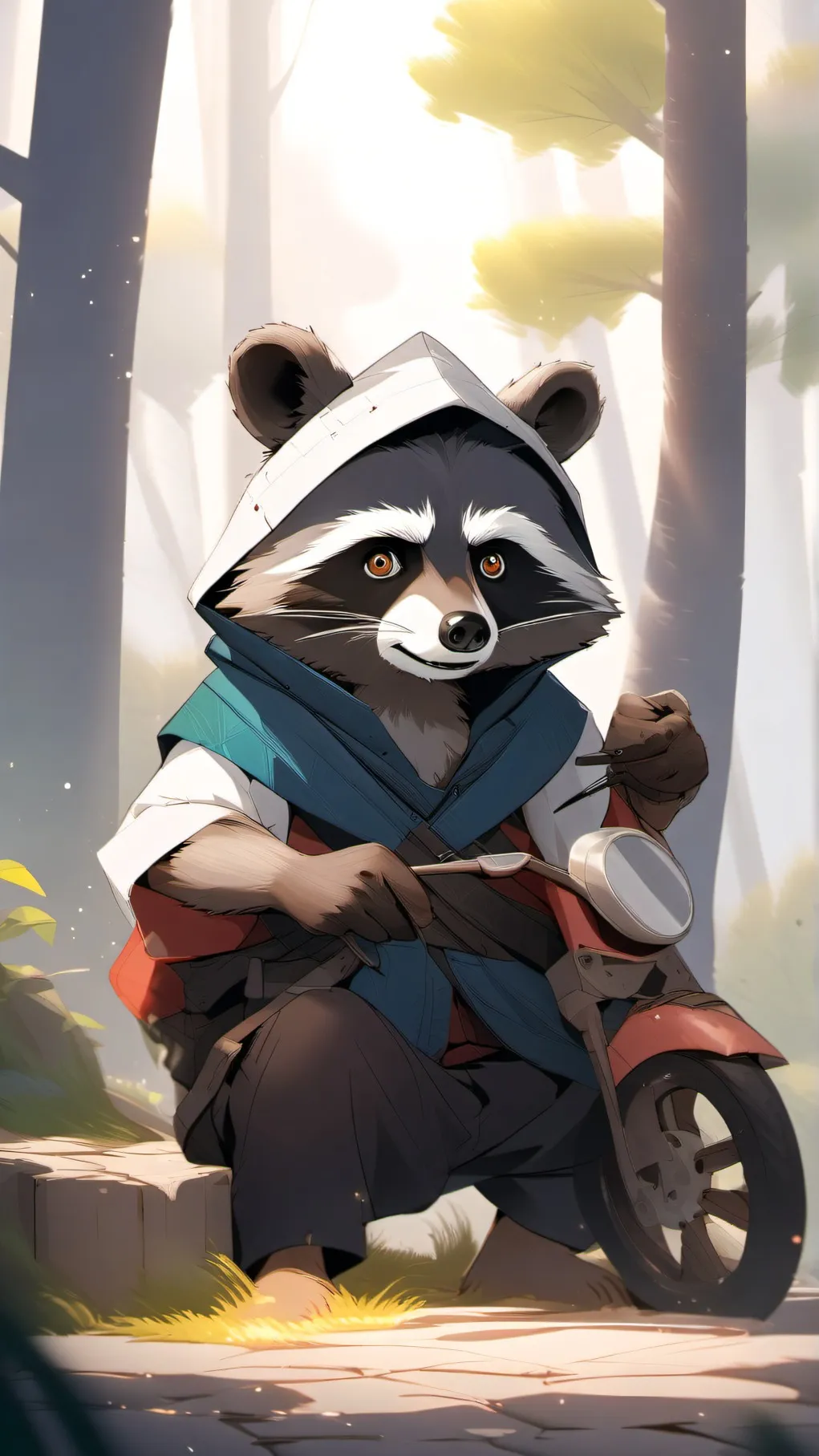 ai character: matthew racoon background