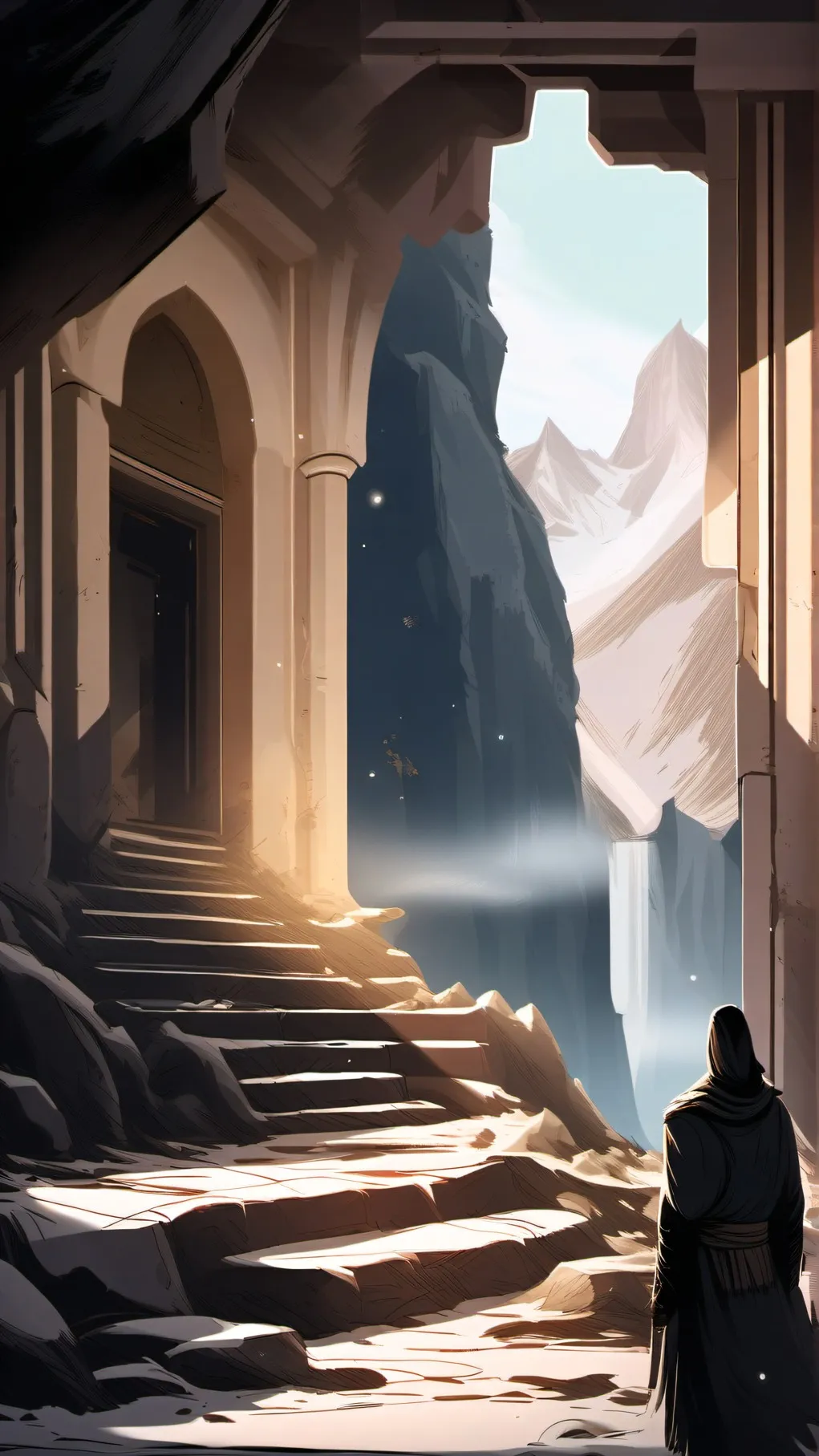 ai character: the cave explore background