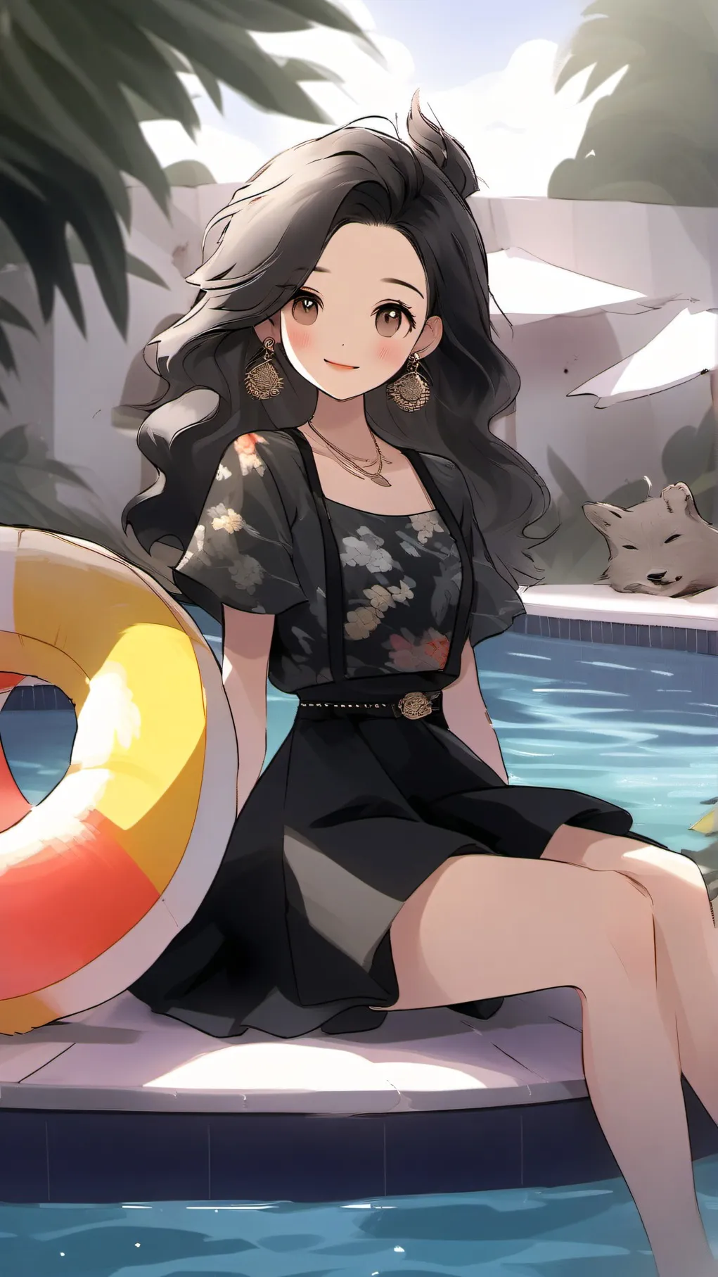 ai character: abgerny pool party background