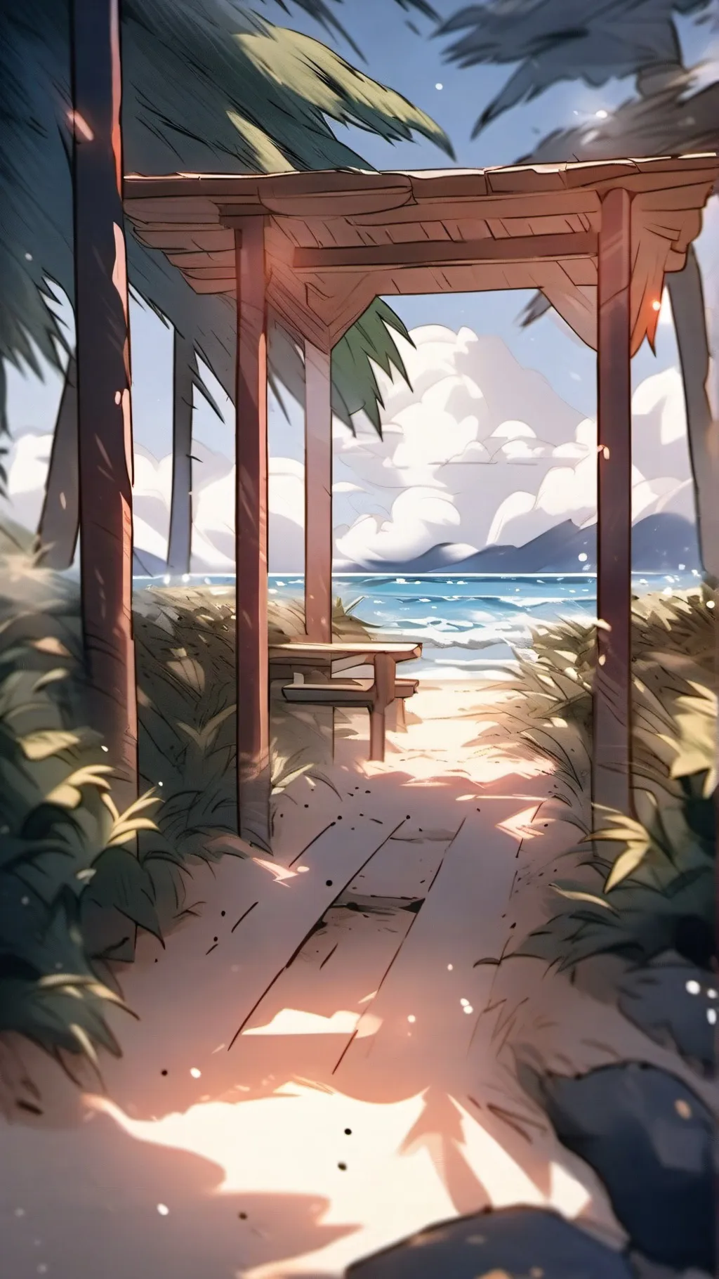 ai character: MHA AT THE BEACH✨✨ background